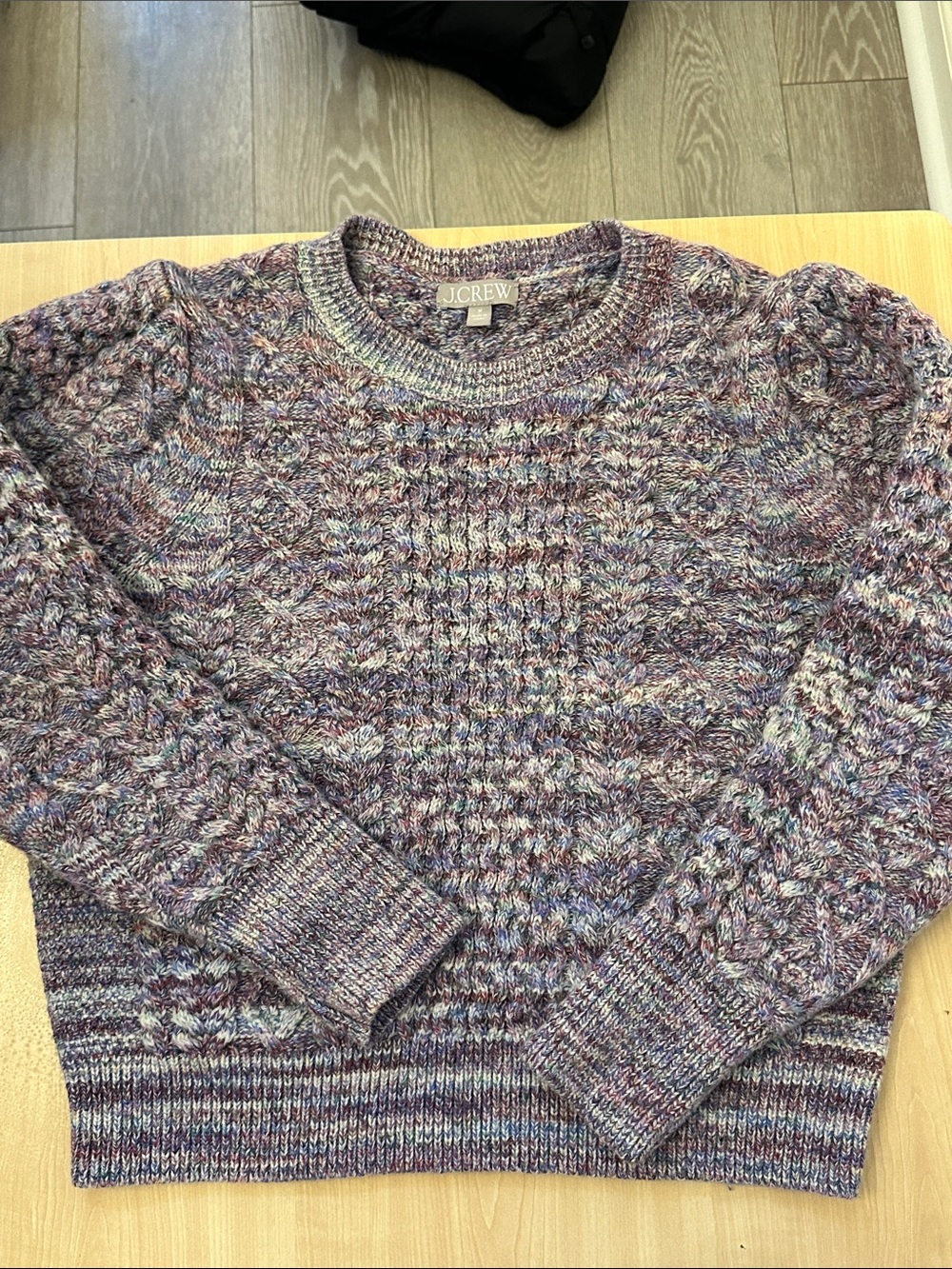 J. Crew Marled Lavender Fishermans Sweater